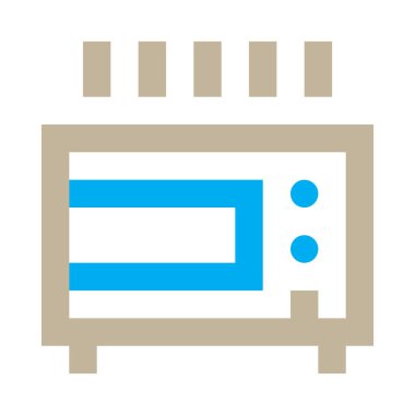 Beyaz üzerinde mikrodalga, minimalist vektör çizimi