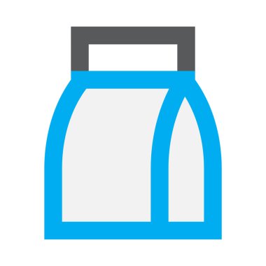 kağıt torba, beyaz üzerine minimalist vektör illüstrasyonu