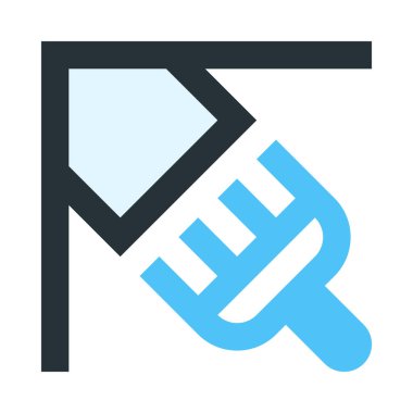 fırça boyama duvarı, beyaz üzerine minimalist vektör illüstrasyonu