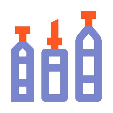 Mutfak şişeleri, vektör minimalist illüstrasyon