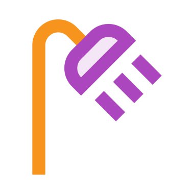 Düşen suyla duş, vektör minimalist illüstrasyon