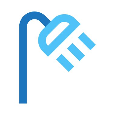 Düşen suyla duş, vektör minimalist illüstrasyon