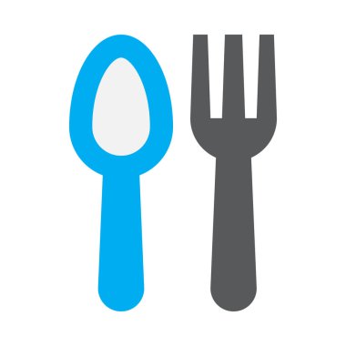 kaşık ve çatal, vektör minimalist illüstrasyon