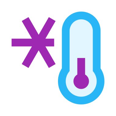 Termometre soğuk sıcaklık, vektör minimalistik illüstrasyon gösteriyor