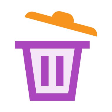 Çöp kutusu, vektör minimalistik illüstrasyon