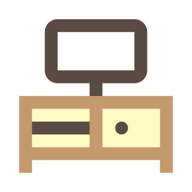 TV kürsüde, vektör minimalist illüstrasyon