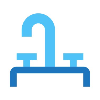 Su musluğu, musluk, su simgesi, vektör illüstrasyonu