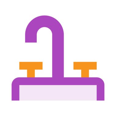 Su musluğu, musluk, su simgesi, vektör illüstrasyonu