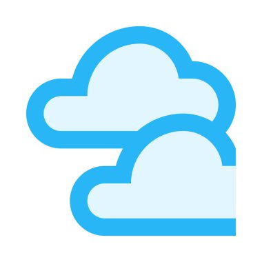 Beyaz üzerine izole edilmiş bulutlar, vektör minimalistik illüstrasyon