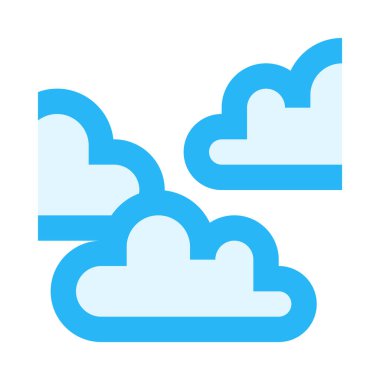 Beyaz üzerine izole edilmiş bulutlar, vektör minimalistik illüstrasyon