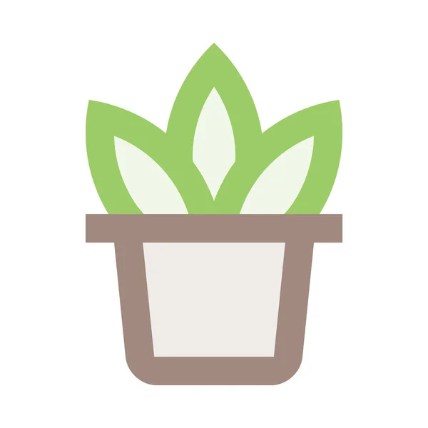 Зеленое Растение Минимальная Иллюстрация Вектора — стоковый вектор