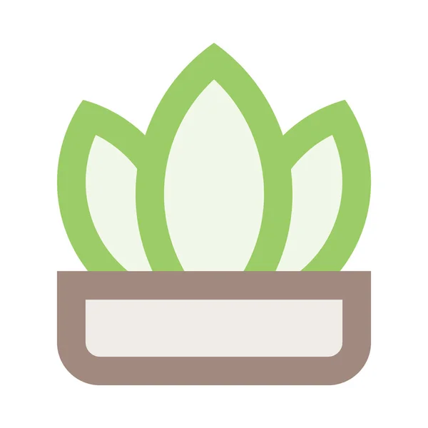 Planta Verde Ilustración Vectorial Minimalista — Vector de stock