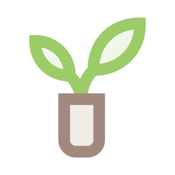 Planta Verde Ilustração Vetorial Minimalista — Vetor de Stock
