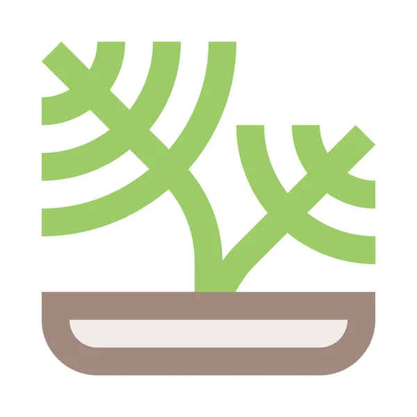 Grön Växt Minimalistisk Vektor Illustration — Stock vektor