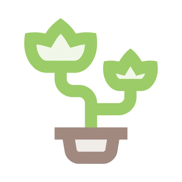Zielona Roślina Minimalistyczna Ilustracja Wektora — Wektor stockowy