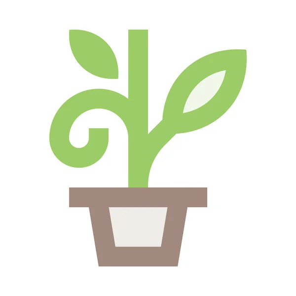 Groene Plant Minimalistische Vectorillustratie — Stockvector