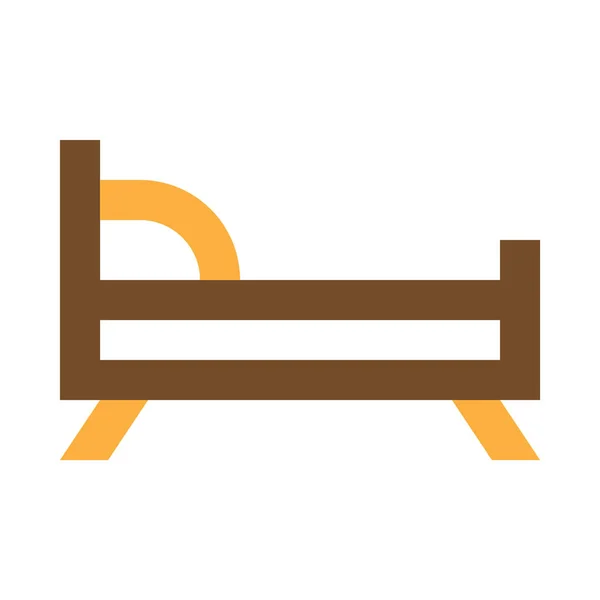 Bútorok Hálószoba Ágy Párna Alvás Egyszerű Ikon Vektor Illusztráció — Stock Vector