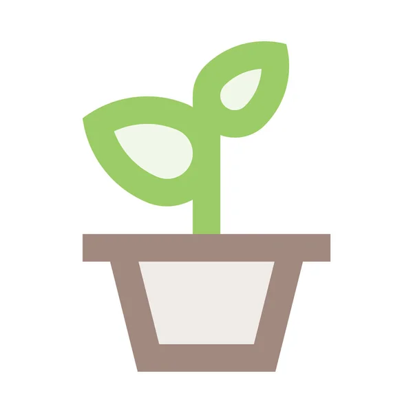 Зелена Рослина Горщику Мінімалістична Векторна Ілюстрація Білому — стоковий вектор