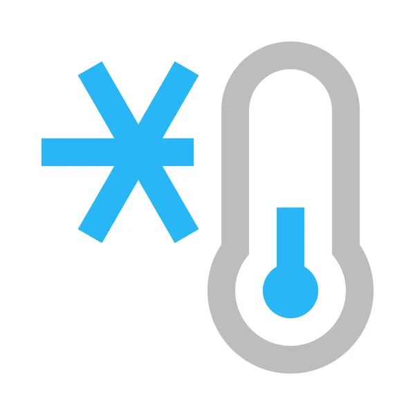 Termômetro Mostrando Temperatura Fria Ilustração Minimalista Vetorial — Vetor de Stock
