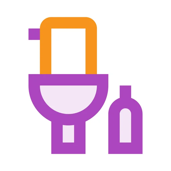 Toilette Avec Brosse Illustration Vectorielle Minimaliste — Image vectorielle