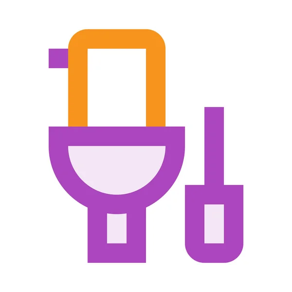 Toilette Avec Brosse Illustration Vectorielle Minimaliste — Image vectorielle