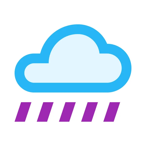 Σύννεφο Βροχή Που Πέφτει Διανυσματική Μινιμαλιστική Απεικόνιση — Διανυσματικό Αρχείο