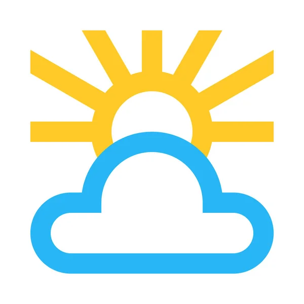 Σύννεφο Ήλιο Διανυσματική Μινιμαλιστική Απεικόνιση — Διανυσματικό Αρχείο