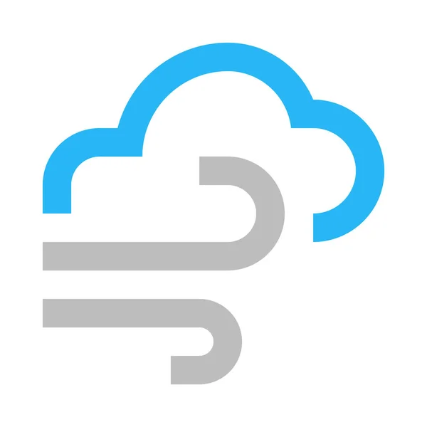 Nube Con Vento Illustrazione Minimalista Vettoriale — Vettoriale Stock