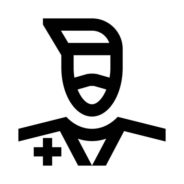 Mannelijke Arts Beschermende Masker Gewoon Vector Illustratie — Stockvector