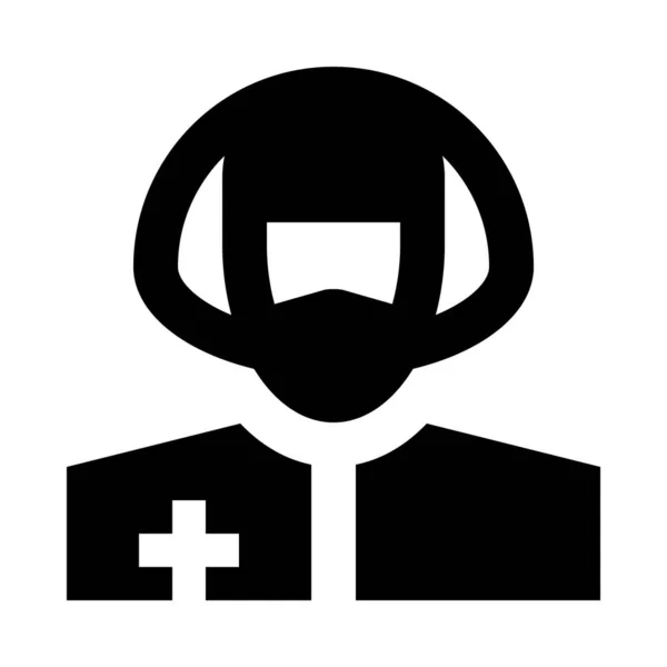 Doctora Máscara Protectora Ilustración Vectorial Simple — Vector de stock