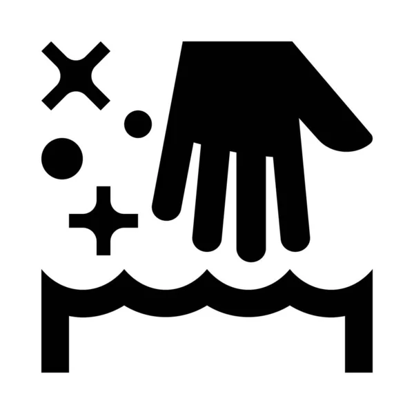 Hand Wassen Water Gewoon Vectorillustratie — Stockvector