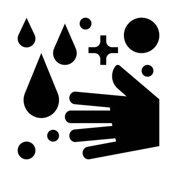 Hand Wassen Water Gewoon Vectorillustratie — Stockvector