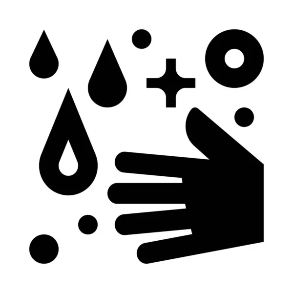 Hand Wassen Water Gewoon Vectorillustratie — Stockvector