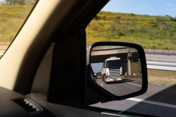 Camion Semi Remorque Double Sur Route Interurbaine — Photo