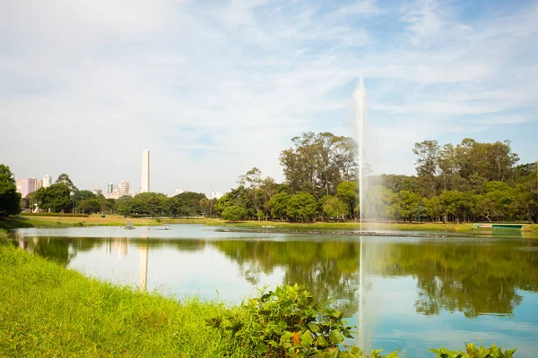 巴西圣保罗Ibirapuera公园的喷泉 — 图库照片