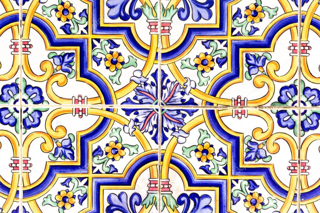 19th Century Portuguese Tiles Background.
