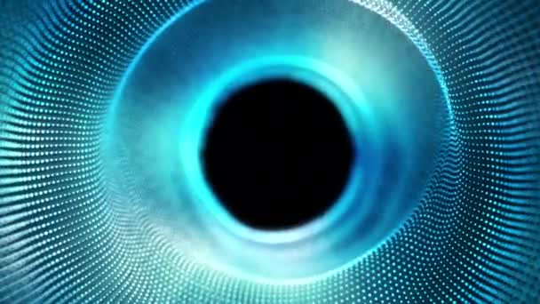 Гладкий рух високотехнологічних синіх точок і чорної плями . — стокове відео