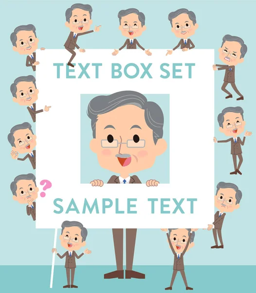 Çift takım elbise sakal yaşlı adam metin kutusu