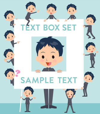 okul çocuk gakuran metin kutusu