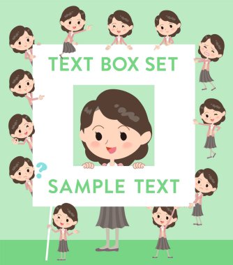 Pembe ceket orta kadın metin kutusu