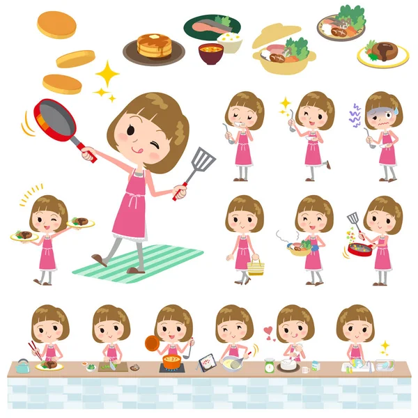 Düz saç pembe bluz kadın yemek patlama