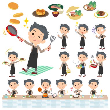 Bej giymek kısa saç sakal adam yemek