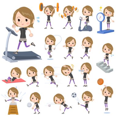 Kısa saç siyah giymek kadın spor ve egzersiz