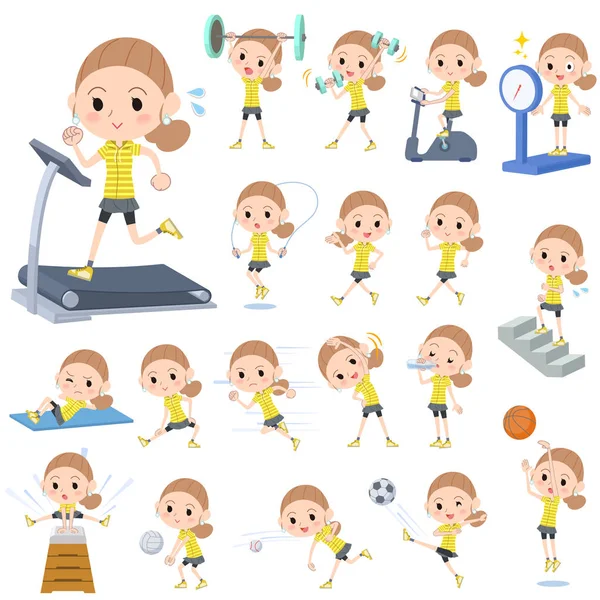 Düğüm sarı kadın spor ve egzersiz peruk