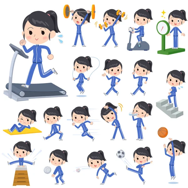 liseli kız mavi jersey spor ve egzersiz