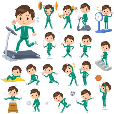 okul çocuğu yeşil jersey spor ve egzersiz