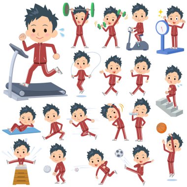 okul çocuk kırmızı jersey spor ve exercise.ai