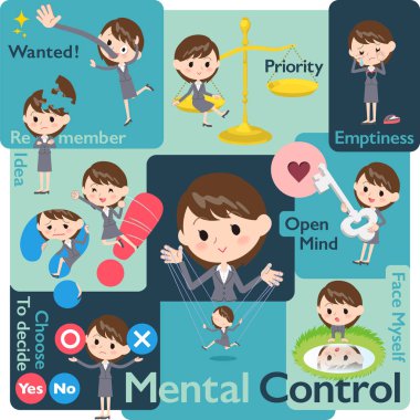 Gri takım elbise iş kadını akıl ve irade