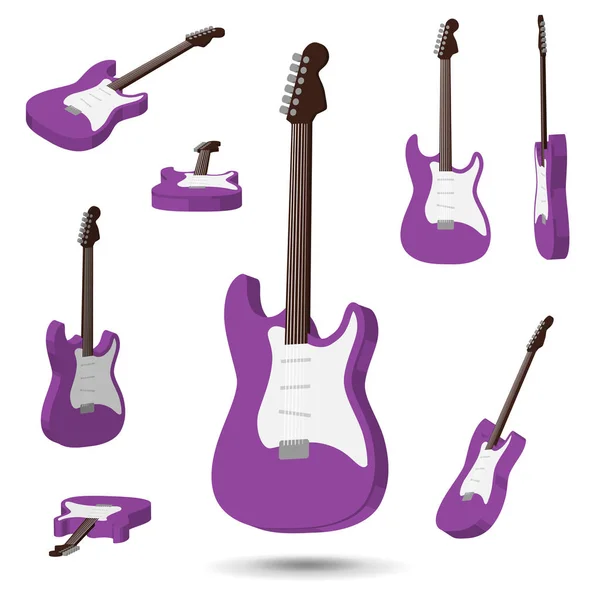 3d guitarra elétrica — Vetor de Stock