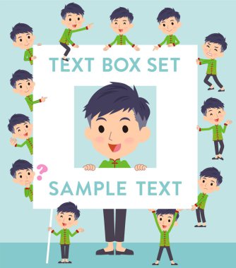 Çin etnik giyim adam metin kutusu